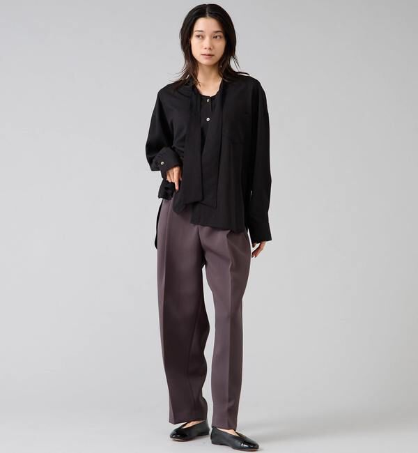 Liesse「フィブリルツイルワーク調ボウタイブラウス」|シャツ・ブラウス|