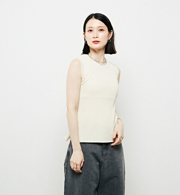 Soffitto「編み変化ノースリーブニット」|タンクトップ|