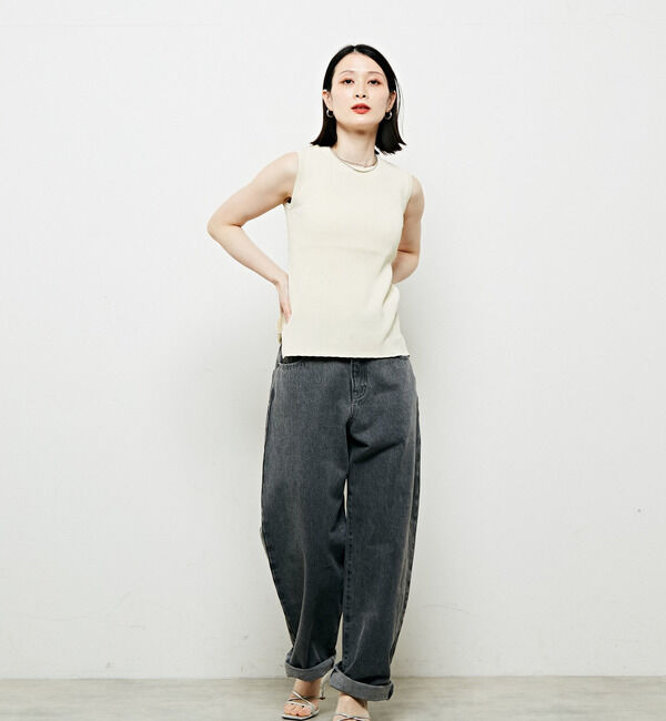 Soffitto「編み変化ノースリーブニット」|タンクトップ|