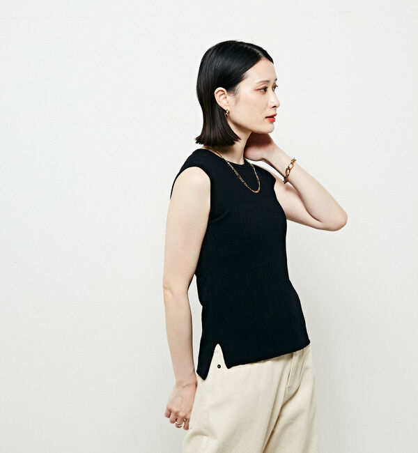 Soffitto「編み変化ノースリーブニット」|タンクトップ|