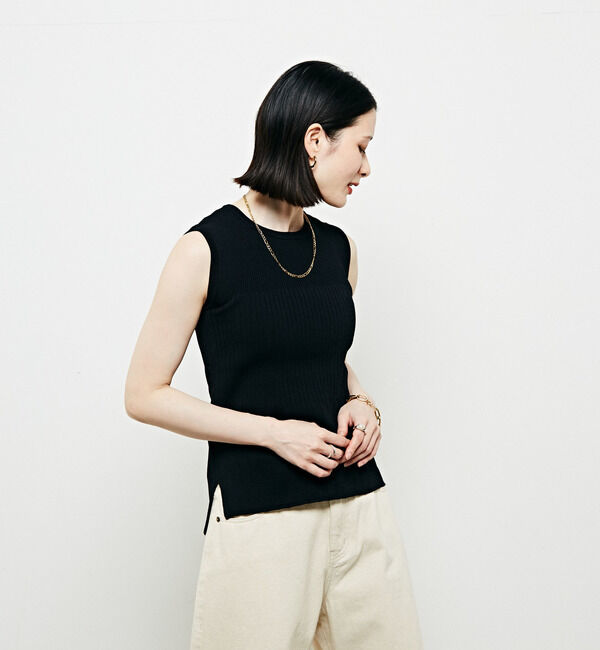Soffitto「編み変化ノースリーブニット」|タンクトップ|