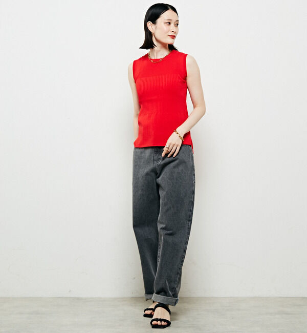 Soffitto「編み変化ノースリーブニット」|タンクトップ|