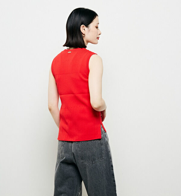 Soffitto「編み変化ノースリーブニット」|タンクトップ|