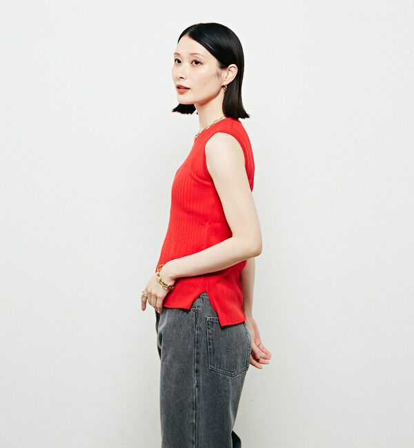 Soffitto「編み変化ノースリーブニット」|タンクトップ|