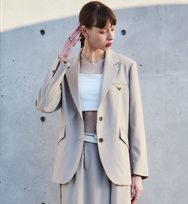 SOFFITTO「ビックシルエットジャケット」|テーラードジャケット|ベージュ