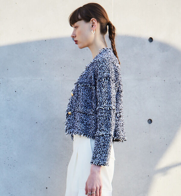 Soffitto「ツイード調ニットカーディガン」|カーディガン|