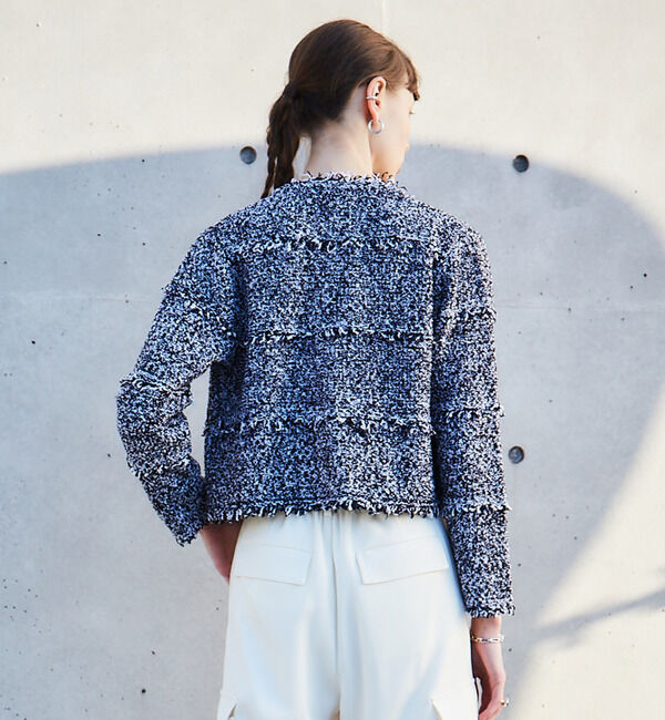 Soffitto「ツイード調ニットカーディガン」|カーディガン|