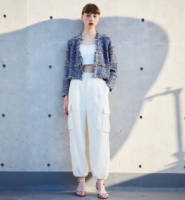 Soffitto「ツイード調ニットカーディガン」|カーディガン|