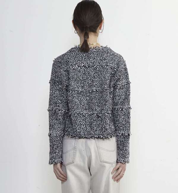 Soffitto「ツイード調ニットカーディガン」|カーディガン|