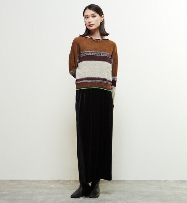 Soffitto「【定番アレンジ】ゴムギャザータイトベロアスカート」|スカート|