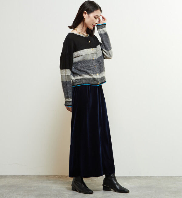 Soffitto「【定番アレンジ】ゴムギャザータイトベロアスカート」|スカート|