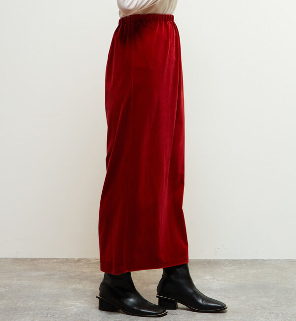 Soffitto「【定番アレンジ】ゴムギャザータイトベロアスカート」|スカート|