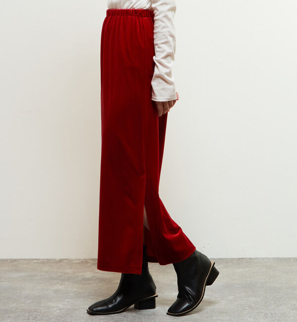 Soffitto「【定番アレンジ】ゴムギャザータイトベロアスカート」|スカート|