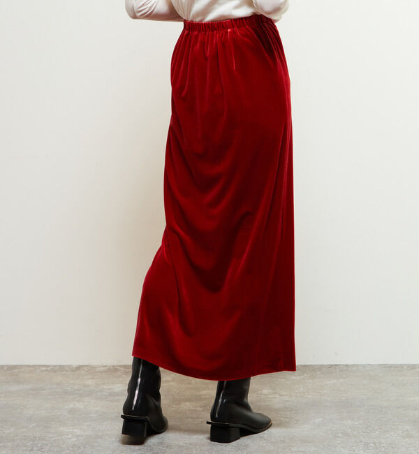 Soffitto「【定番アレンジ】ゴムギャザータイトベロアスカート」|スカート|