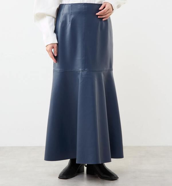 Soffitto「合成皮革ペンシルスカート」|スカート|ネイビー