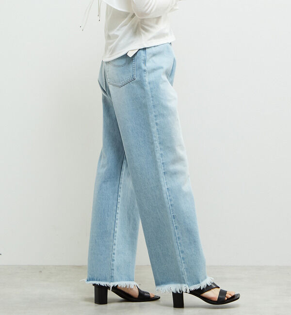 Soffitto「タックセミワイドデニムパンツ」|デニム|