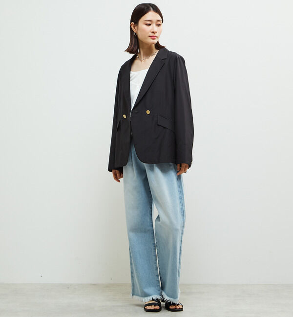 Soffitto「タックセミワイドデニムパンツ」|デニム|