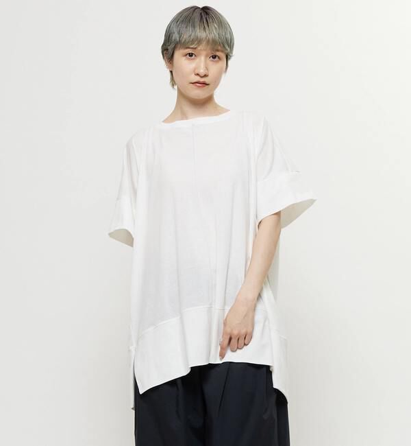 Soffitto「【nota della mano sinistra（ノータ デラ マノ シニストラ）】センター切替スリットBIGトップス」|Tシャツ・カットソー|ホワイト