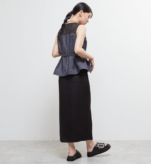 Soffitto「異素材使いノースリブラウス」|シャツ・ブラウス|