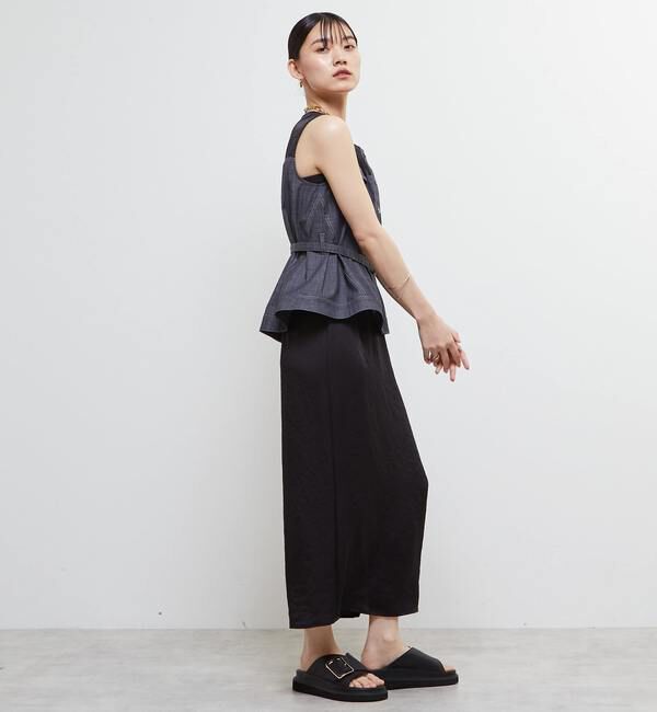 Soffitto「異素材使いノースリブラウス」|シャツ・ブラウス|