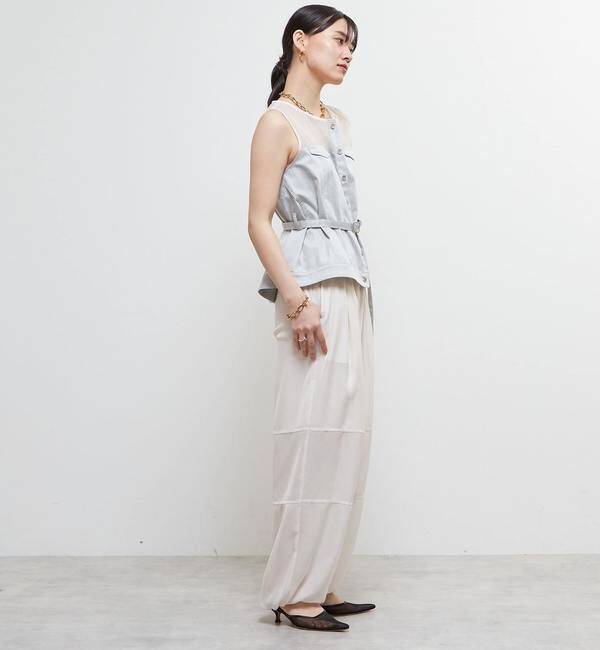 Soffitto「異素材使いノースリブラウス」|シャツ・ブラウス|