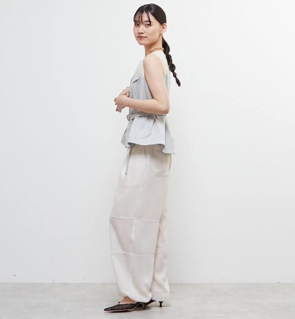 Soffitto「異素材使いノースリブラウス」|シャツ・ブラウス|