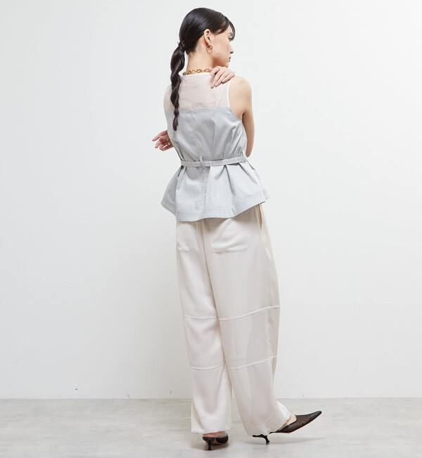 Soffitto「異素材使いノースリブラウス」|シャツ・ブラウス|