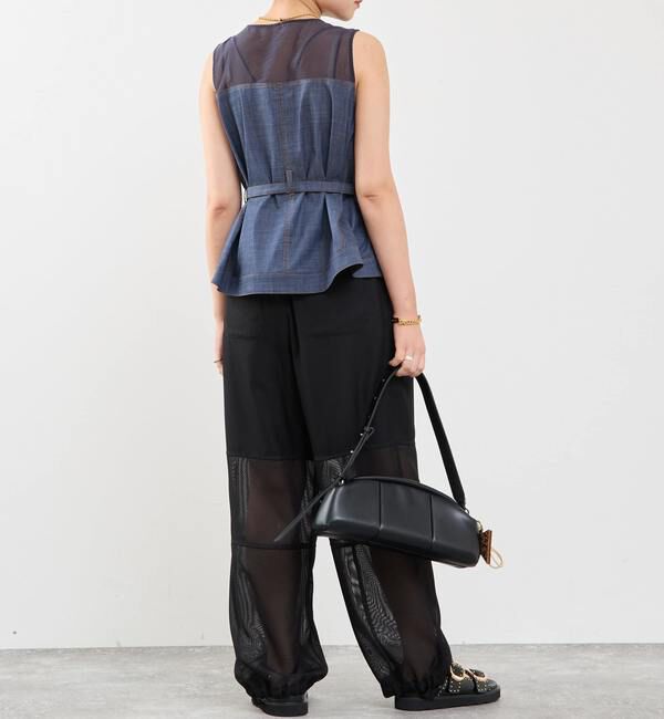 Soffitto「異素材使いノースリブラウス」|シャツ・ブラウス|