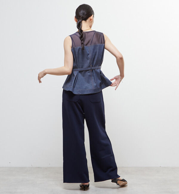 Soffitto「異素材使いノースリブラウス」|シャツ・ブラウス|