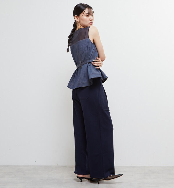 Soffitto「異素材使いノースリブラウス」|シャツ・ブラウス|