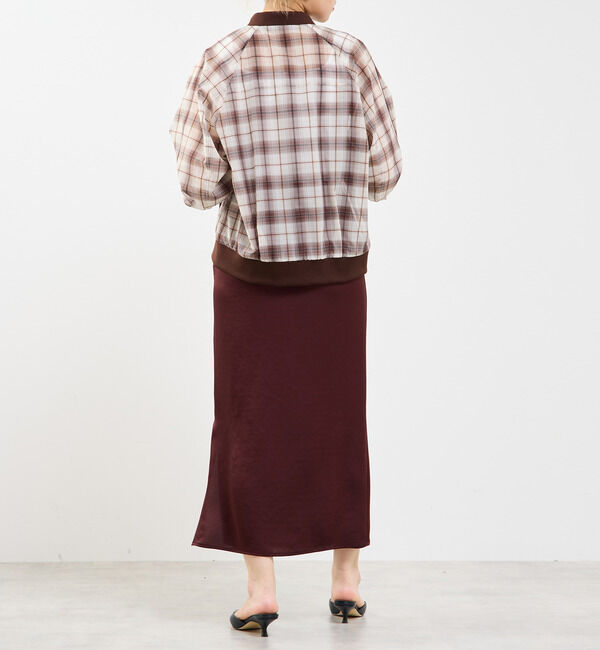 Soffitto「【定番】ウエストオールゴムストレッチサテンタイトスカート」|スカート|