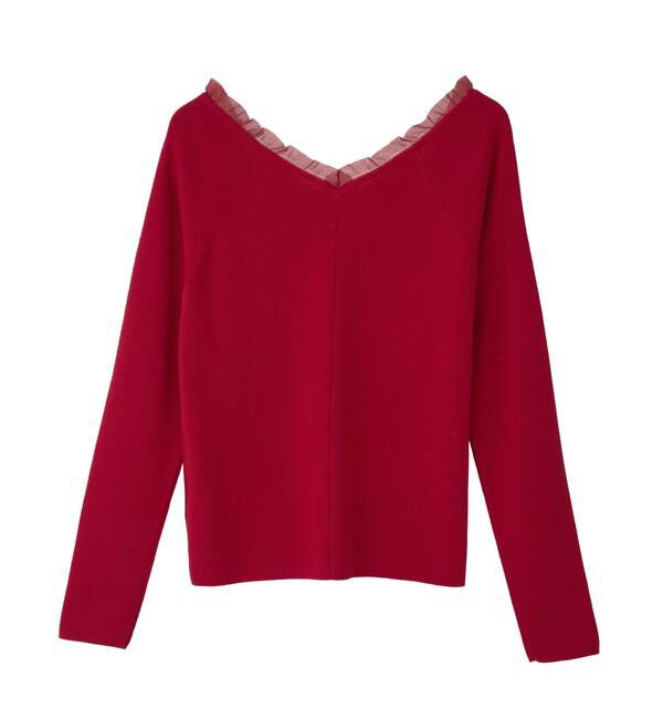 SOFFITTO「オフショルダーVネックニット」|ニット・セーター|