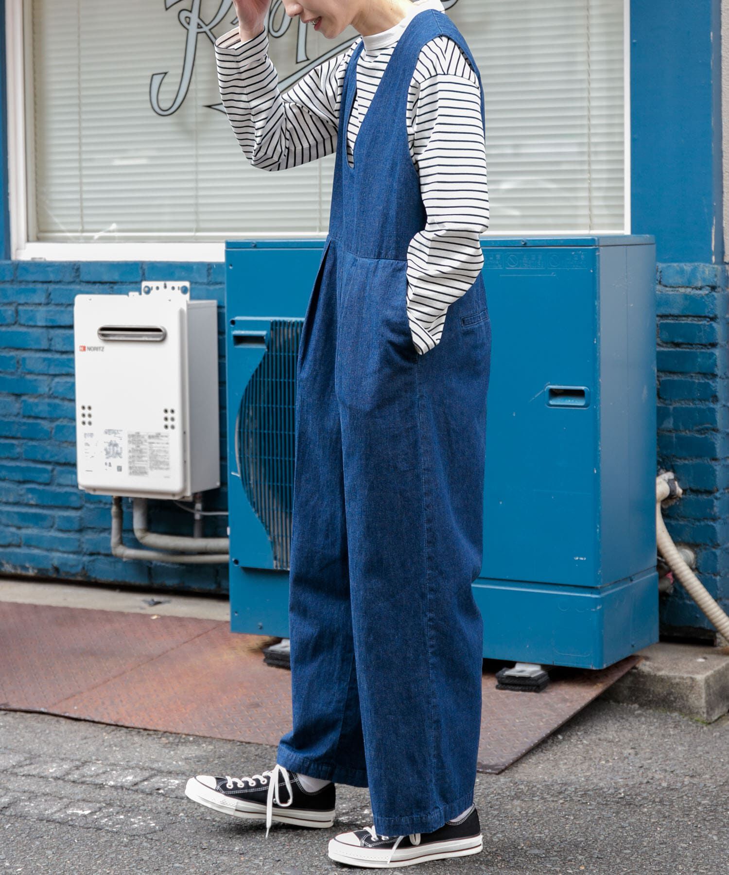 URBAN RESEARCH DOORS「FORK&SPOON　綿麻デニムオールインワン」|スカート|