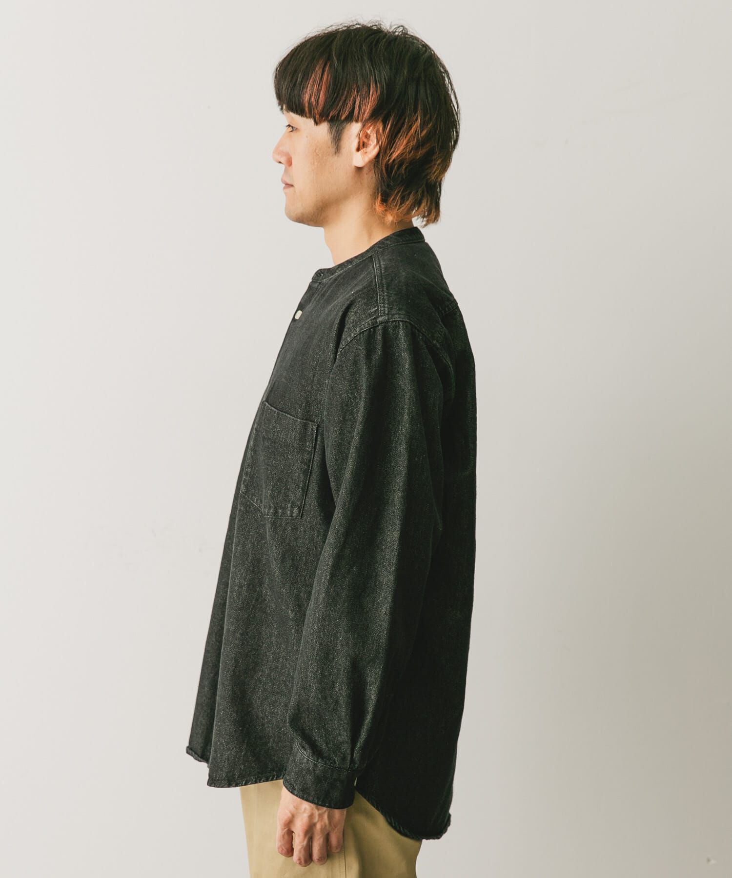 URBAN RESEARCH DOORS「デニムバンドカラーシャツ」|シャツ・ブラウス|