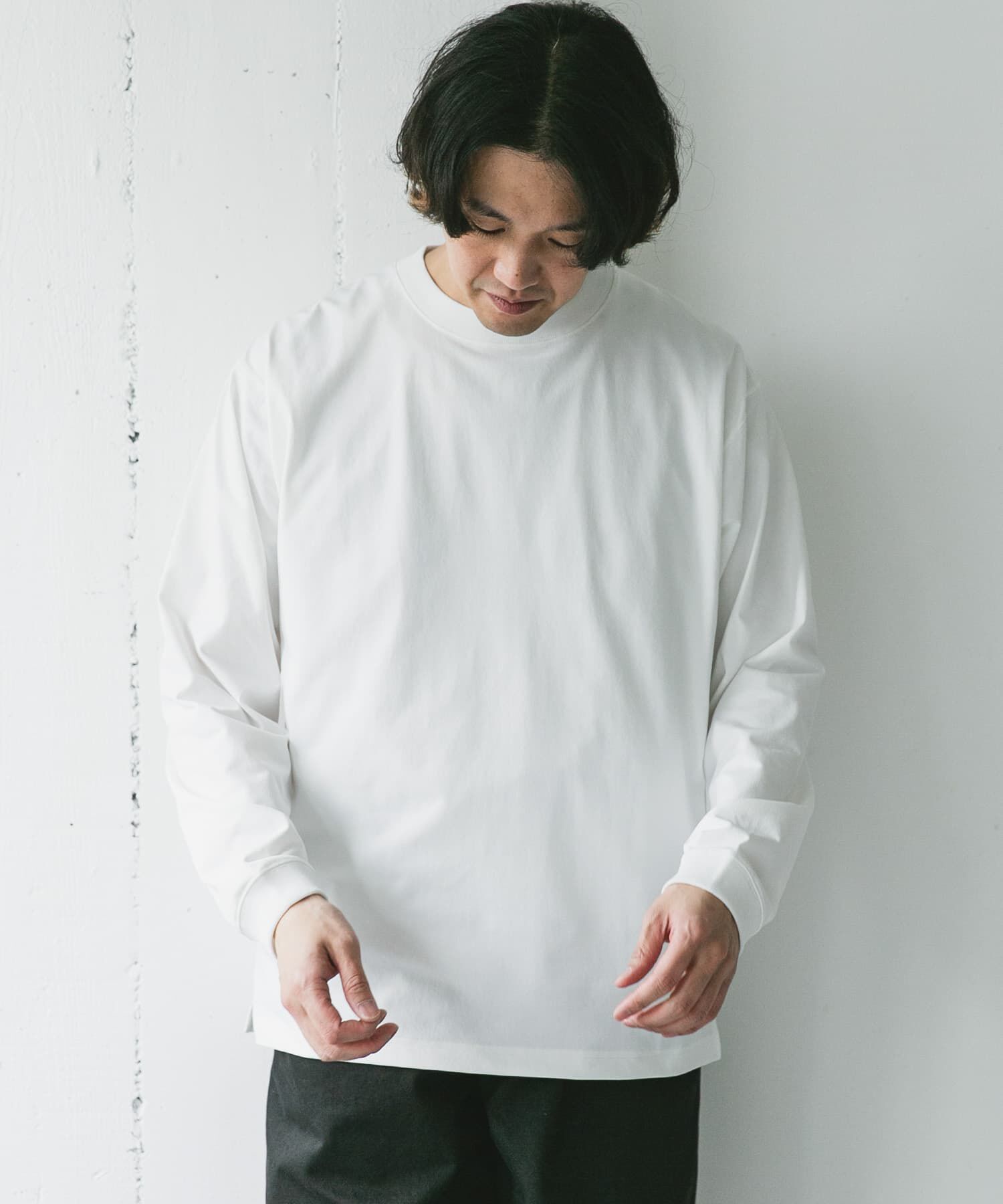 URBAN RESEARCH DOORS「『吸水速乾/ｲｰｼﾞｰｹｱ/接触冷感』ｸｲｯｸﾄﾞﾗｲ ﾛﾝｸﾞｽﾘｰ 」|Tシャツ・カットソー|ホワイト