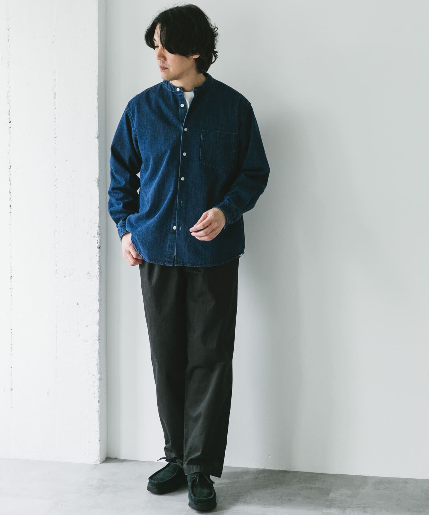 URBAN RESEARCH DOORS「デニムバンドカラーシャツ」|シャツ・ブラウス|