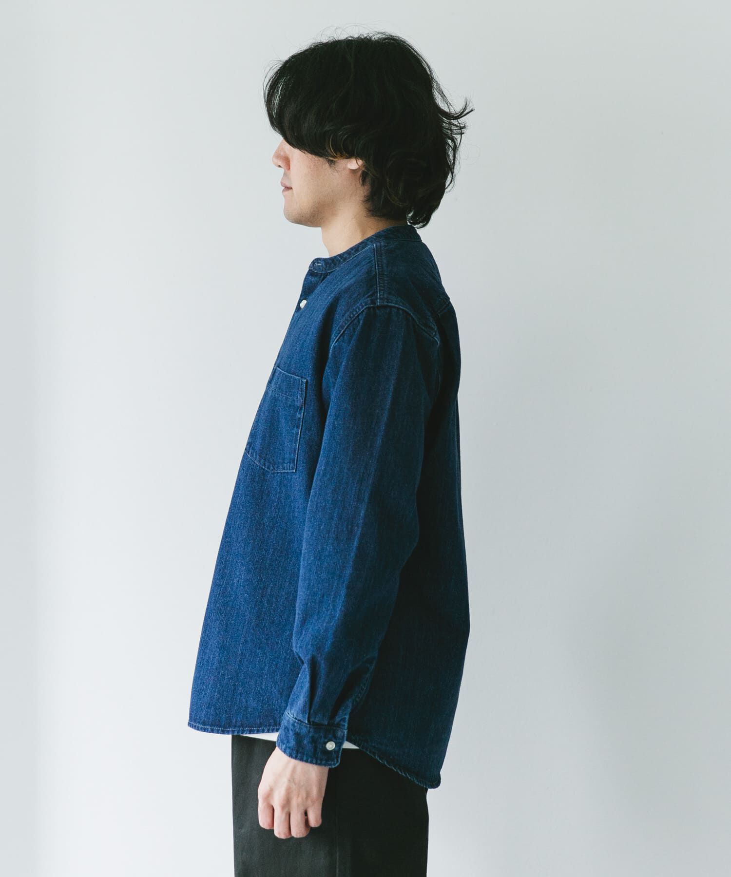 URBAN RESEARCH DOORS「デニムバンドカラーシャツ」|シャツ・ブラウス|