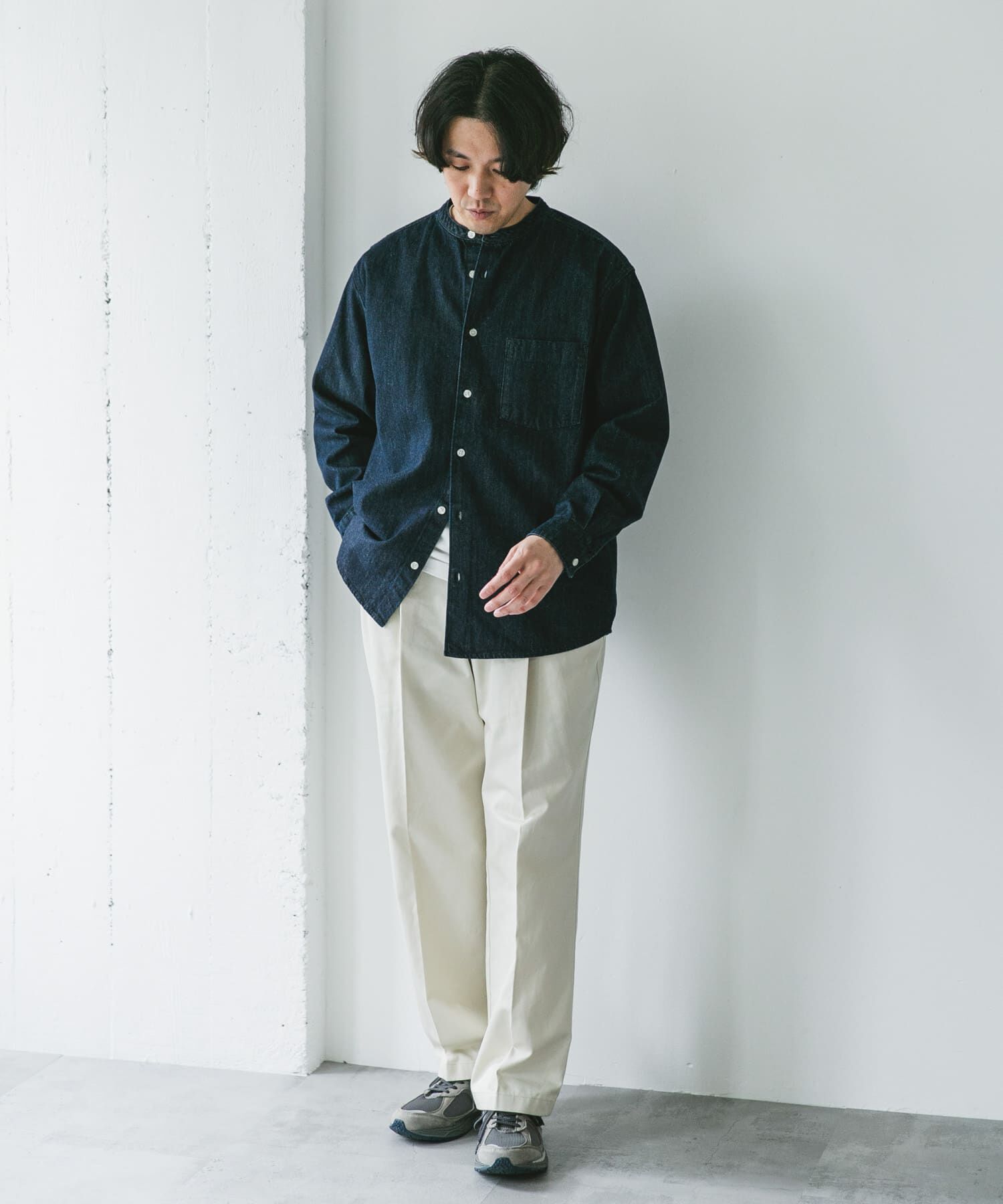 URBAN RESEARCH DOORS「デニムバンドカラーシャツ」|シャツ・ブラウス|