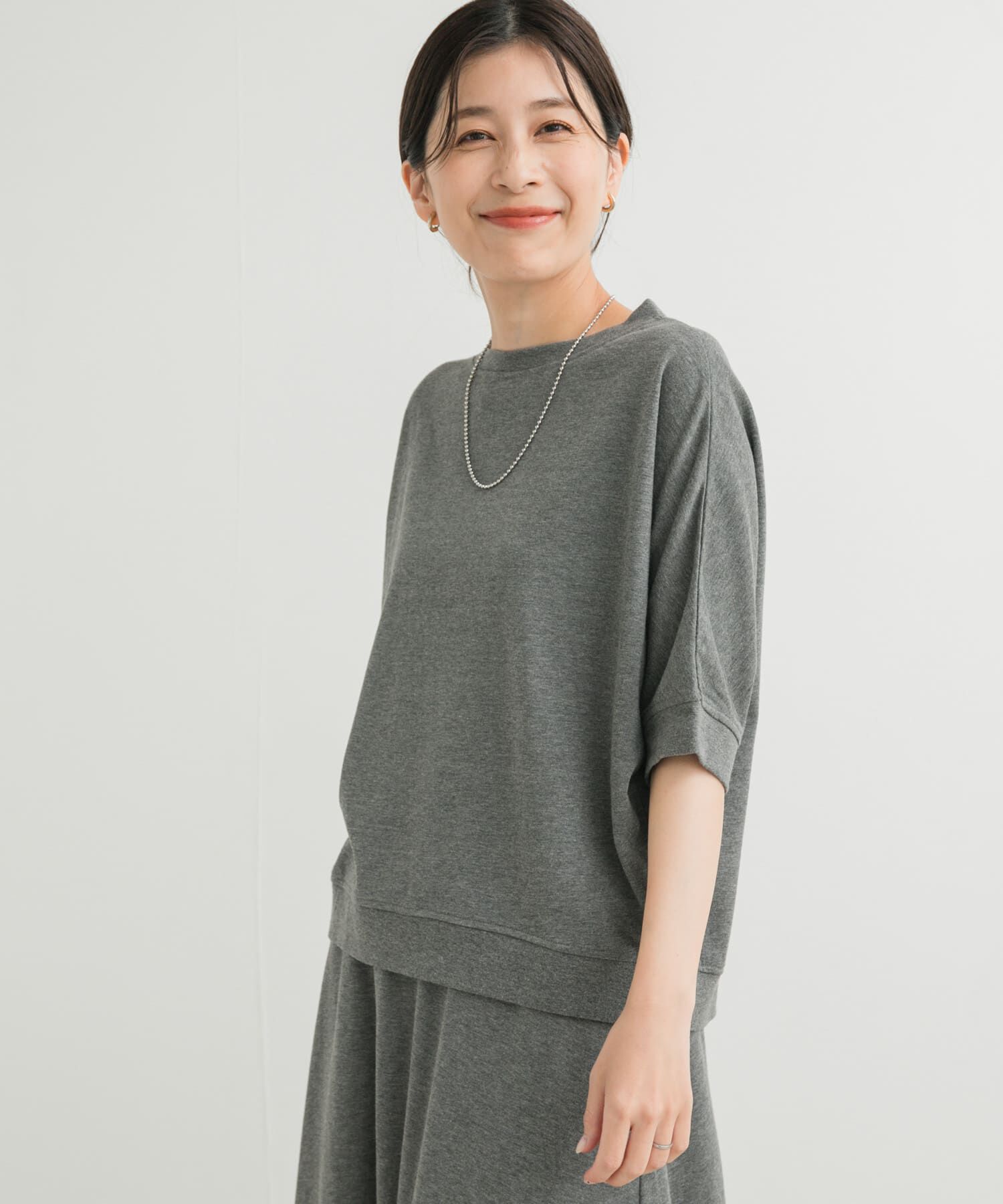 URBAN RESEARCH DOORS「『セットアップ対応』モダールコットンドルマン裏毛プルオーバー」|Tシャツ・カットソー|