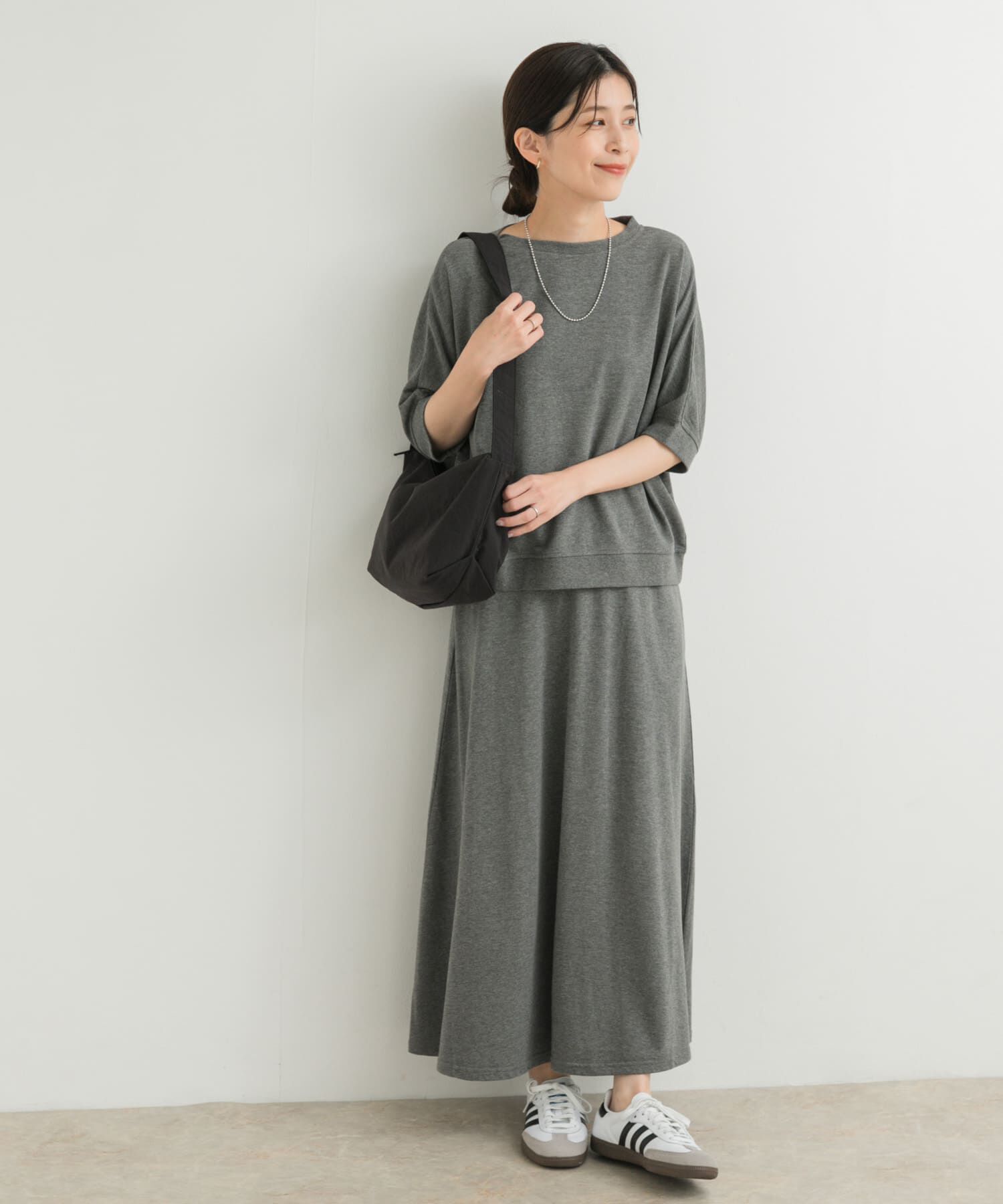 URBAN RESEARCH DOORS「『セットアップ対応』モダールコットンドルマン裏毛プルオーバー」|Tシャツ・カットソー|