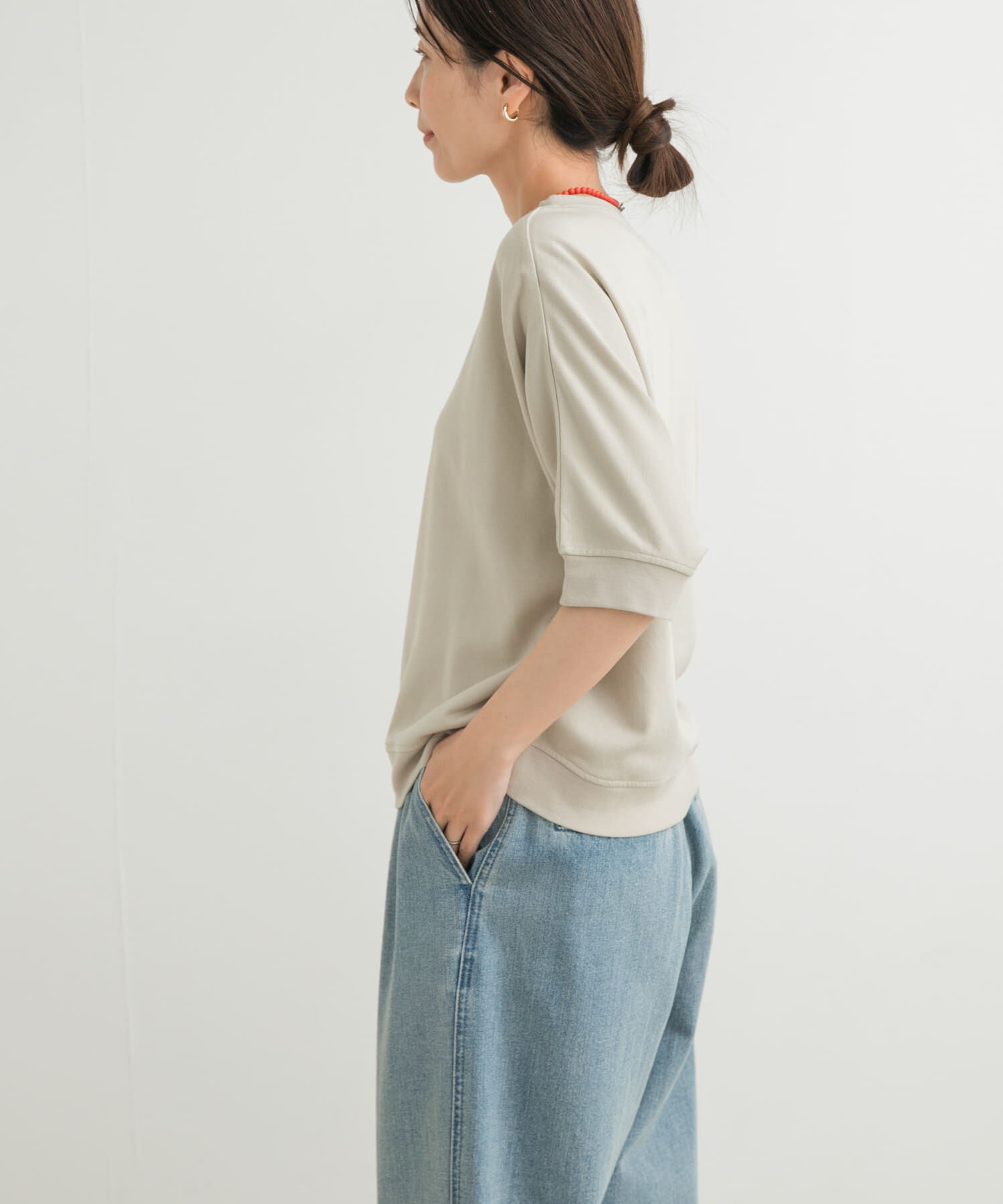 URBAN RESEARCH DOORS「『セットアップ対応』モダールコットンドルマン裏毛プルオーバー」|Tシャツ・カットソー|