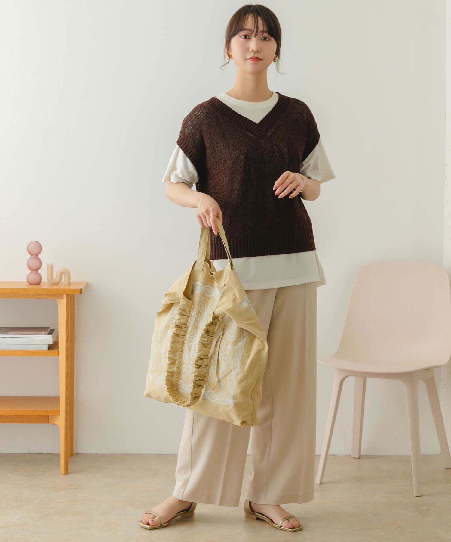 RODE SKO「リップストップダブルショルダー柄トート」|トートバッグ|