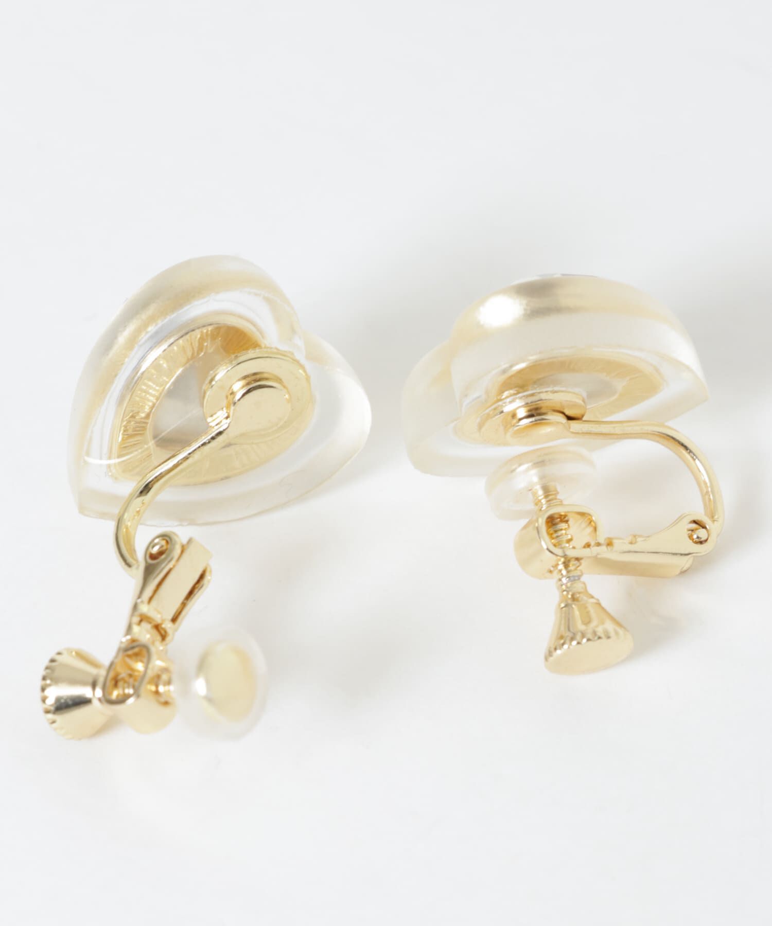 SMELLY「ビジューマットクリアハートイヤリング」|イヤリング|