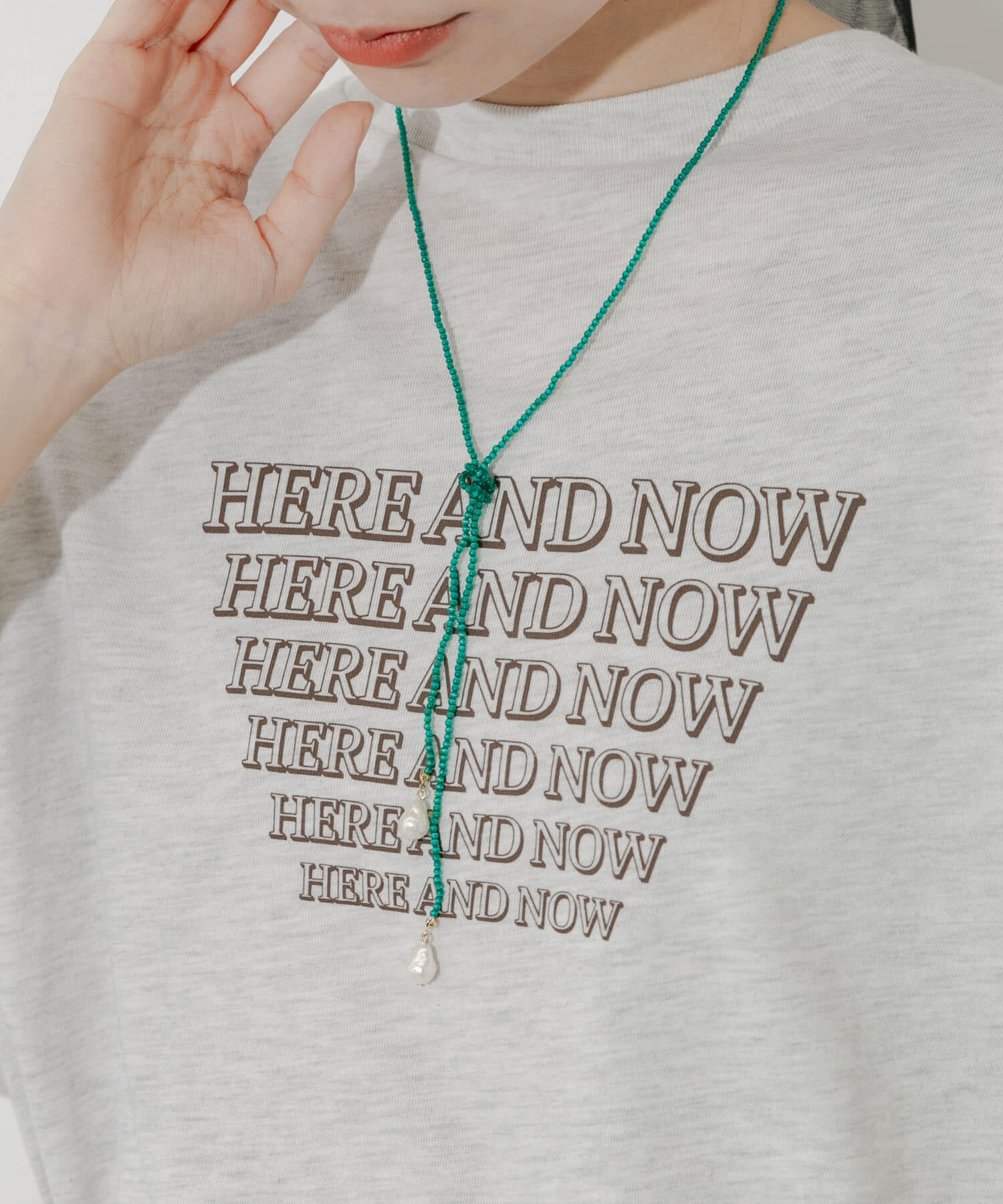 SMELLY「カラービーズパールトップネックレス」|ネックレス|