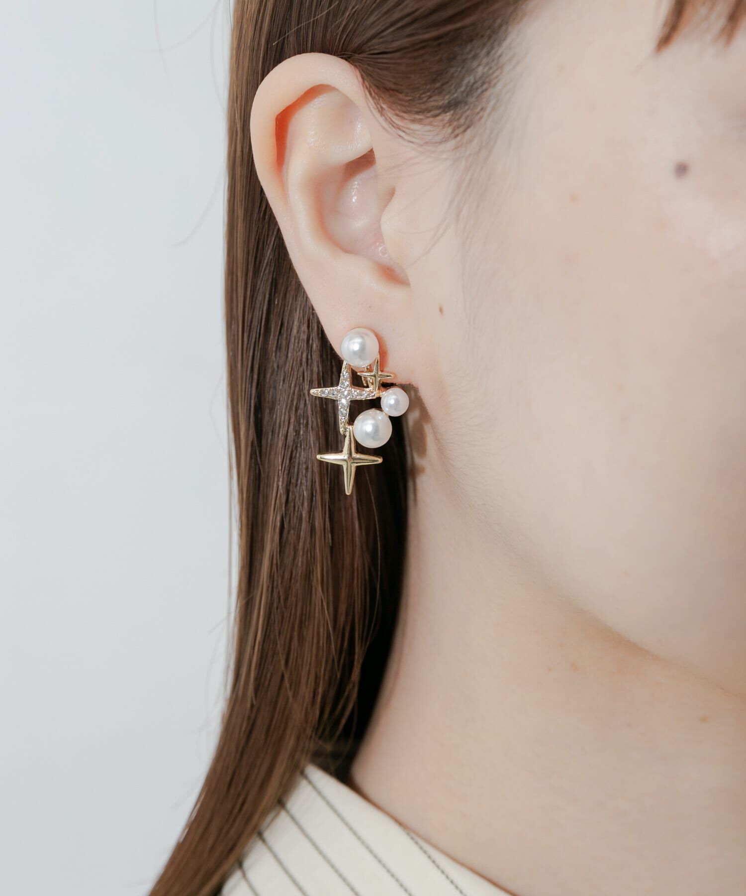 SMELLY「スパークリーパールビジュイヤリング」|イヤリング|