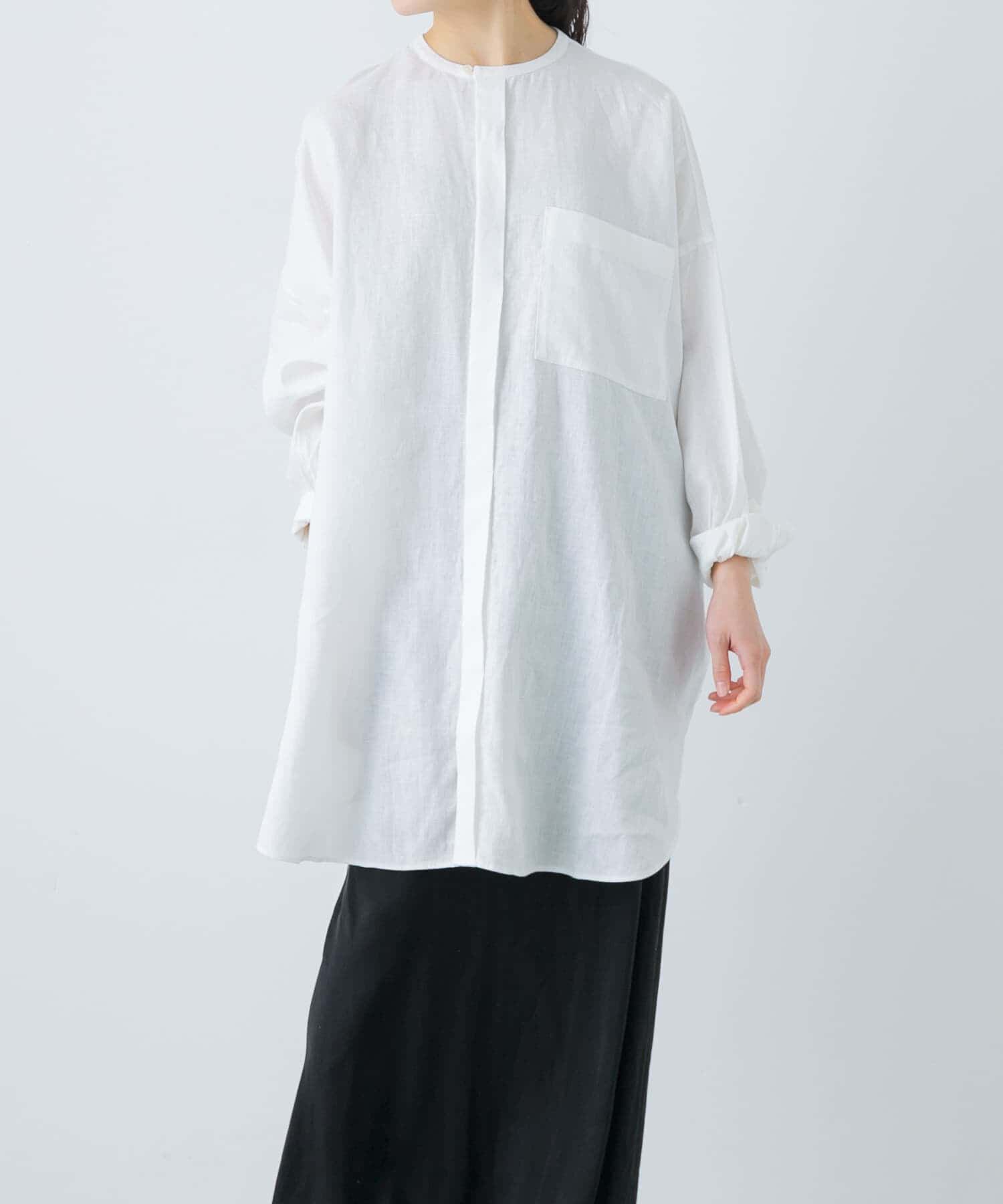 かぐれ「リネンチュニックシャツ」|シャツ・ブラウス|
