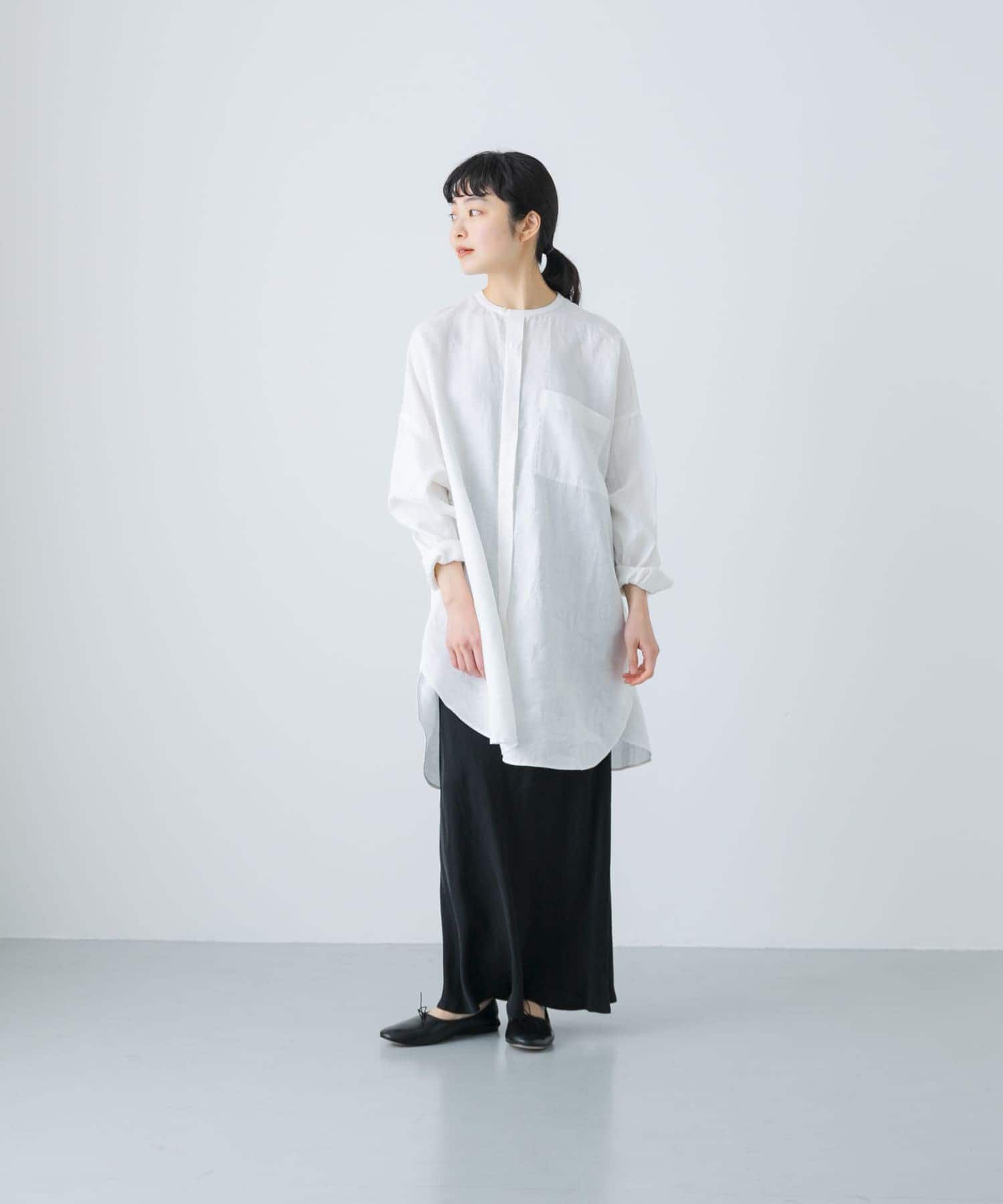 かぐれ「リネンチュニックシャツ」|シャツ・ブラウス|