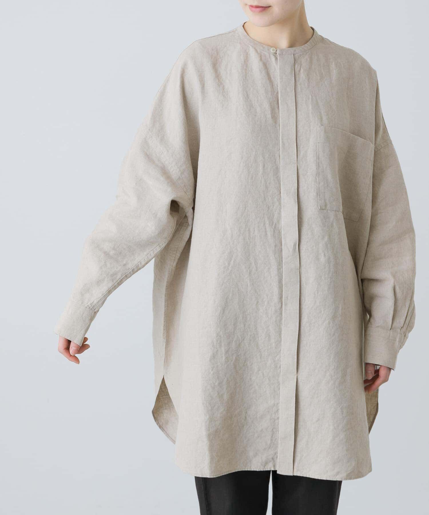 かぐれ「リネンチュニックシャツ」|シャツ・ブラウス|