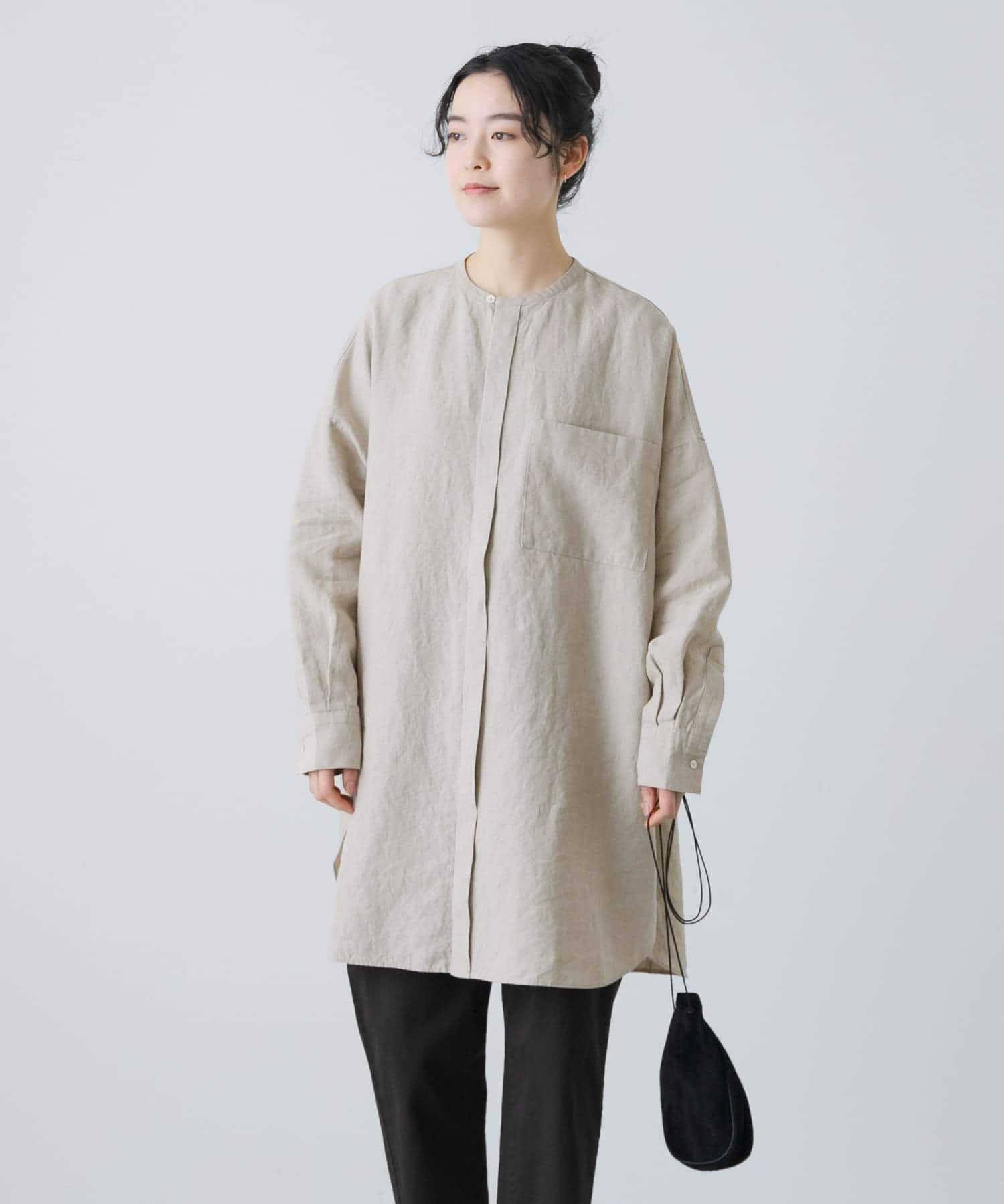 かぐれ「リネンチュニックシャツ」|シャツ・ブラウス|