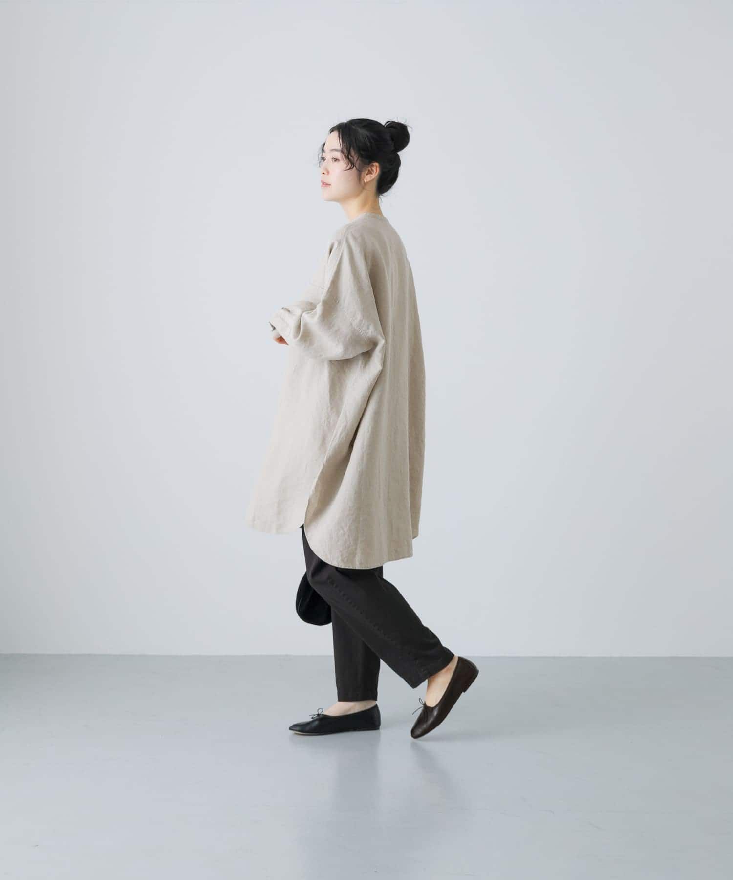 かぐれ「リネンチュニックシャツ」|シャツ・ブラウス|